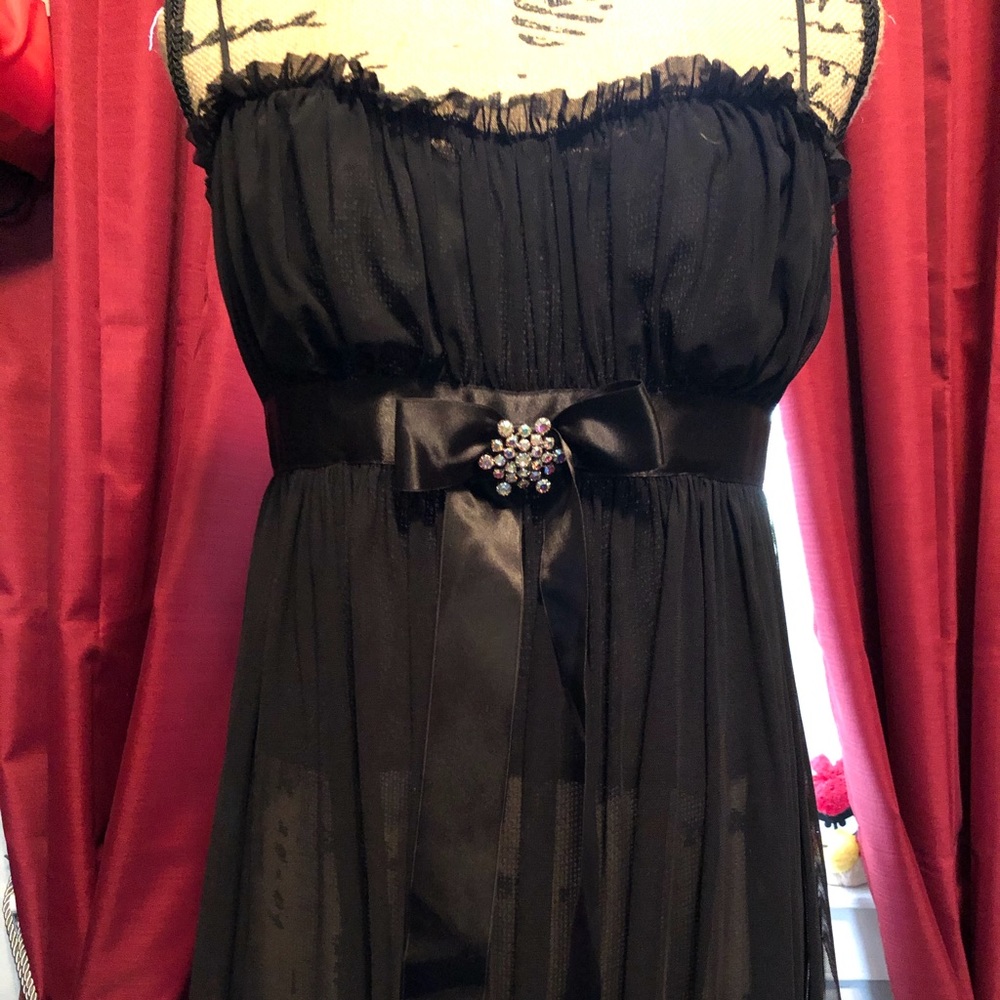 Women’s MODA black unique dress tank sz M rare EUC